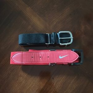 Girls red and black softball belts